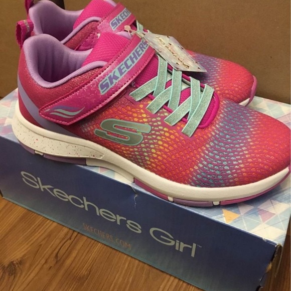 BRAND NEW girl skechers trainer lite 2.0 Velcro pink shoes size 3Y - Picture 5 of 7